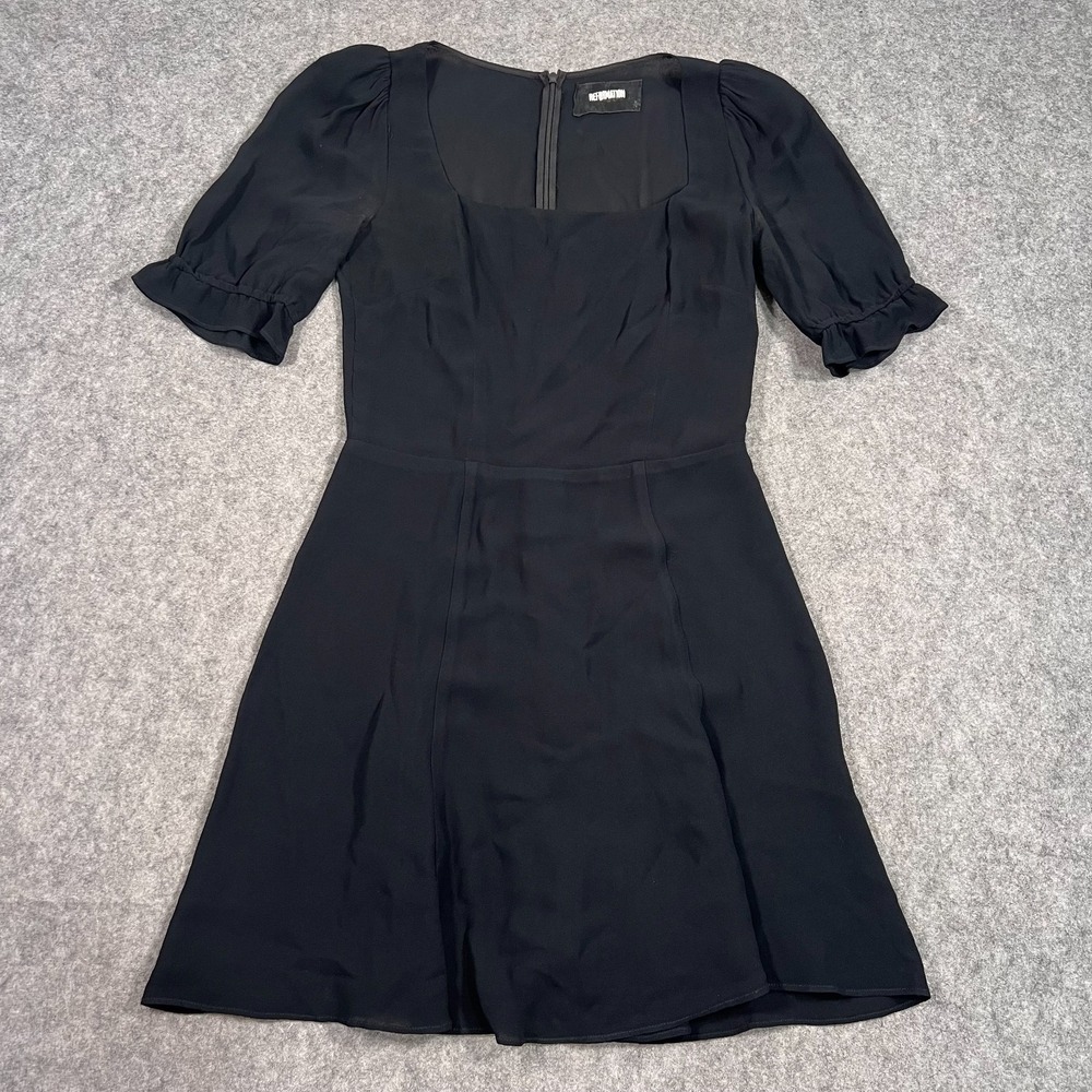 Reformation Black Short Puff Sleeve Mini Little Skater Dress Women's‎ Size 4